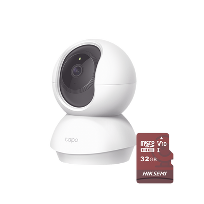 Kit de Cámara IP Wi-Fi / Incluye 1 Pieza Modelo TAPOC200 / 2 Megapixel /  Utiliza La App Tapo / 1 Memoria Micro SD  Hiksemi Modelo  HS-TF-E1/32G