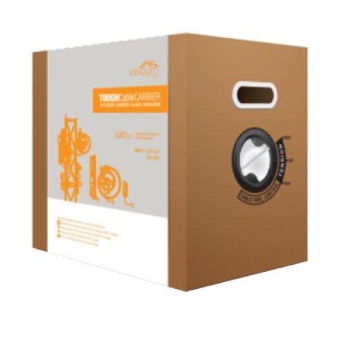 Bobina de Cable de 305 Metros (1000 Pies), Cat5e Exterior Blindado Carrier Class Color Negro, Cable de Drenado para Descargas Electrostáticas, Divisor Anti-Crosstalk y Blindaje Secundario