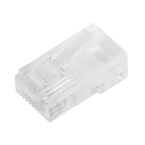 Bote con 100 Piezas de Plug Modular RJ45 Cat5e sin Blindaje, Chapado de Oro a 30 Micras para Durabilidad Extrema