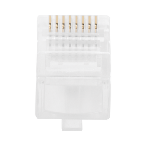 Bote con 100 Piezas de Plug Modular RJ45 Cat5e sin Blindaje, Chapado de Oro a 30 Micras para Durabilidad Extrema