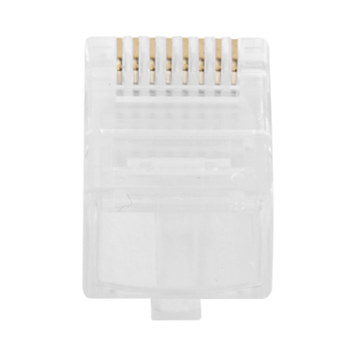 Bote con 100 Plugs Pass Through RJ45 Cat6 sin Blindaje, Chapado de Oro a 30 Micras para Durabilidad Extrema Bote con 100 Plugs Pass Through RJ45 Cat6 sin Blindaje, Chapado de Oro a 30 Micras para Durabilidad Extrema
