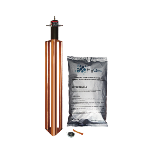Kit de Puesta a Tierra de 100 Amperes con Electrodo, Filtro y Compuesto H2Ohm.