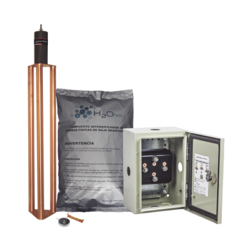 Kit de puesta a tierra de 70 A con Electrodo, Filtro, Acoplador y Compuesto H2Ohm. Kit de puesta a tierra de 70 A con Electrodo, Filtro, Acoplador y Compuesto H2Ohm.