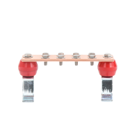 Barra para Unión de Cobre con Capacidad de 1000A, medidas  7-7/8 x 2 x 1/4 in., con Aisladores (Sin Gabinete) 