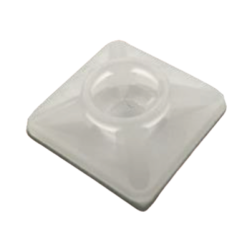  Base Autoadherible para Cinchos Práctica y Eficiente para la Organización y Fijación de Cables, Fabricada en Nylon Resistente y de Color Natural con una Medida de 19x19 mm, Paquete con 100 Piezas (4210-00001)