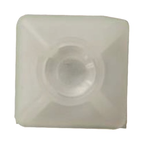  Base Autoadherible para Cinchos Práctica y Eficiente para la Organización y Fijación de Cables, Fabricada en Nylon Resistente y de Color Natural con una Medida de 19x19 mm, Paquete con 100 Piezas (4210-00001)