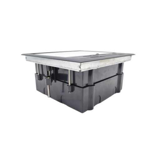 Caja de Piso para Cuatro Módulos Universales (Socket M4), para Alimentación Eléctrica y Redes de Datos (11000-43401) No Incluye Faceplates