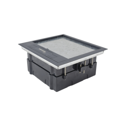 Caja de Piso para Cuatro Módulos Universales (Socket M4), para Alimentación Eléctrica y Redes de Datos (11000-43401) No Incluye Faceplates