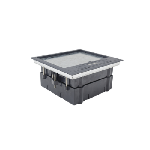 Caja de Piso para Cuatro Módulos Universales (Socket M4), para Alimentación Eléctrica y Redes de Datos (11000-43401) No Incluye Faceplates