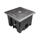 Caja de Piso con Tapa Abatible de Aluminio para| Energía + Voz/Datos para uso en Interior