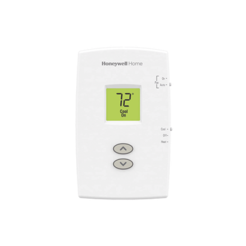 Termostato para sistemas de una sola etapa calor y frio, no programable vertical PRO 1000