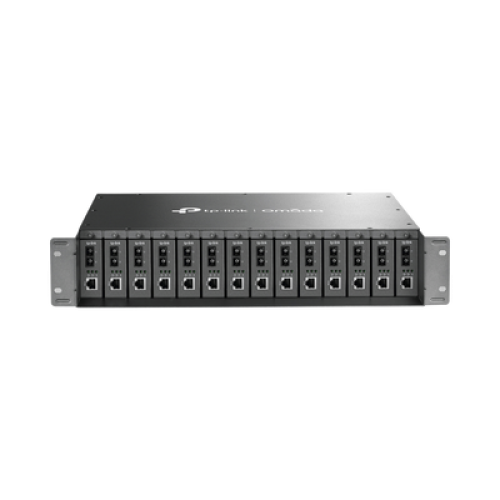 Chasis para Montaje en Rack de 14 bahías / Soporta Convertidores de Fibra Óptica TP-Link / Compatibles (MC111CS, MC112CS, MC220L, MC110CS, MC100CM, MC210CS, MC200CM) / Plug and Play Chasis para Montaje en Rack de 14 bahías / Soporta Convertidores de Fibra Óptica TP-Link / Compatibles (MC111CS, MC112CS, MC220L, MC110CS, MC100CM, MC210CS, MC200CM) / Plug and Play
