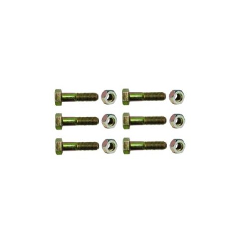 Paquete de 6 tornillos grado 5 y tuercas tropicalizadas 1/4 x 1-1/4