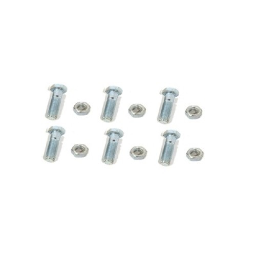 Paquete de 6 tornillos y tuercas de acero inoxidable 3/8 x 2”. Paquete de 6 tornillos y tuercas de acero inoxidable 3/8 x 2”.