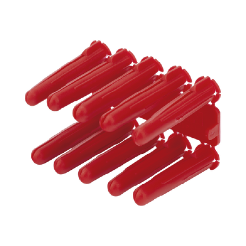 Taquete de 1/4  plástico paquete de 100 piezas para fijar objetos con tornillo en muros y techos de concreto o superficies sólidas, compatible con tornillo TH10X de 10 x 1 1/2