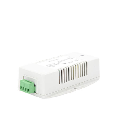 Inyector POE para Aplicación Solar, Entrada 18-36 Vcc, Salida en 56 Vcc, 802.3 af/at, 10/100/1000 Mbps, Hasta 35 Watts