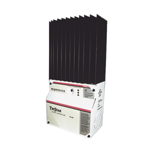 Controlador de Carga Solar TriStar PWM 45 A / 12V 24V 48V / Puerto RS-232 / Hasta 4 kW / Disipador de Calor / 7 Preajustes