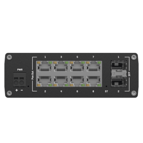 Switch Industrial Administrable L2, 8 puertos PoE 802.3af/at, Soporta Profinet