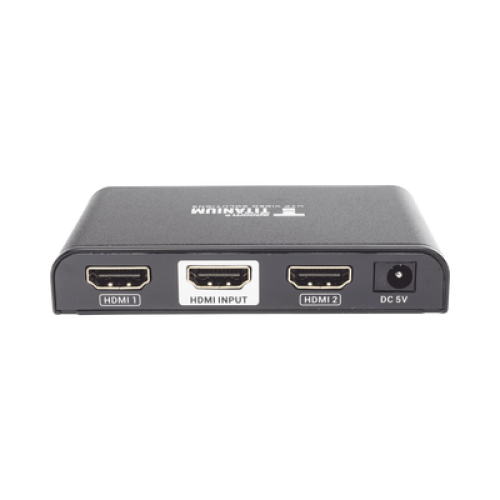 Divisor (Splitter) HDMI 4K de 1 entrada a 2 salidas / Soporta 4K×2K / HDMI 2.0 /  HDCP 2.2 / HDMI 3D / Longitud del cable de Entrada ≤30m, Salida ≤25m / Divide 1 Entrada de video HDMI  a 2 Salidas de Video HDMI (Simultaneas).