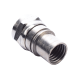 Conector F Macho Plegable, Con PIN para Cable RG-59, Cuerpo de Bronce Niquelado.