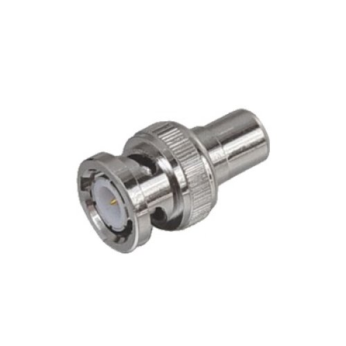 Adaptador en Línea para 75 Ohm, de Conector BNC Macho a RCA Hembra en Aplicaciones de Audio-Video para Cámaras, Monitores y DVR's.