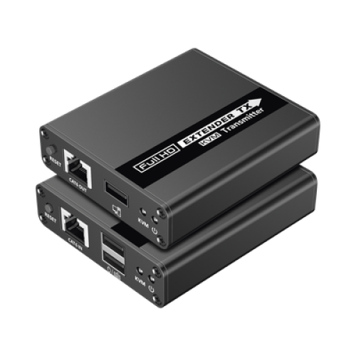 Kit extensor KVM (HDMI y USB) | 40m a 4k@30Hz  | 70m a 1080P@60Hz | Cat 6, 6a y 7 | CERO LATENCIA | HDR | Salida Loop | Salida de audio de 3.5mm |