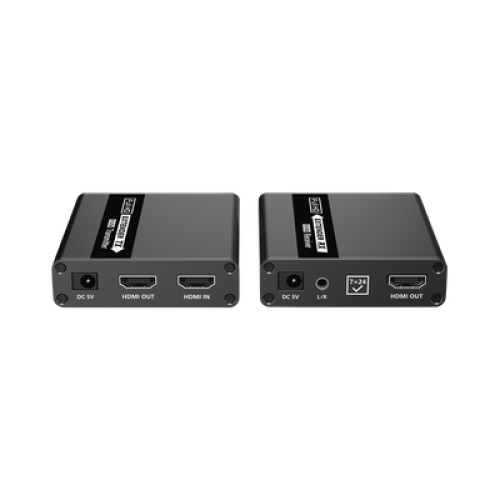 Kit extensor KVM (HDMI y USB) | 40m a 4k@30Hz  | 70m a 1080P@60Hz | Cat 6, 6a y 7 | CERO LATENCIA | HDR | Salida Loop | Salida de audio de 3.5mm |