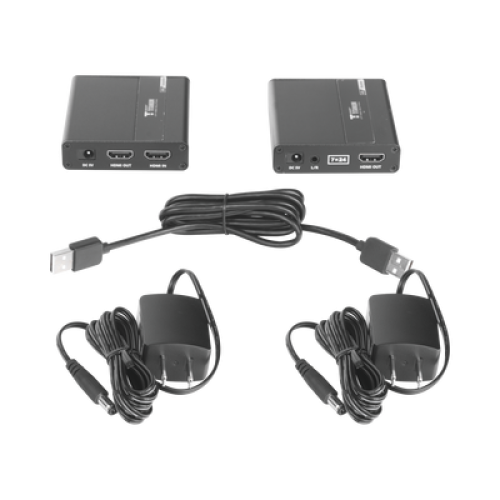 Kit extensor KVM (HDMI y USB) | 40m a 4k@30Hz  | 70m a 1080P@60Hz | Cat 6, 6a y 7 | CERO LATENCIA | HDR | Salida Loop | Salida de audio de 3.5mm |