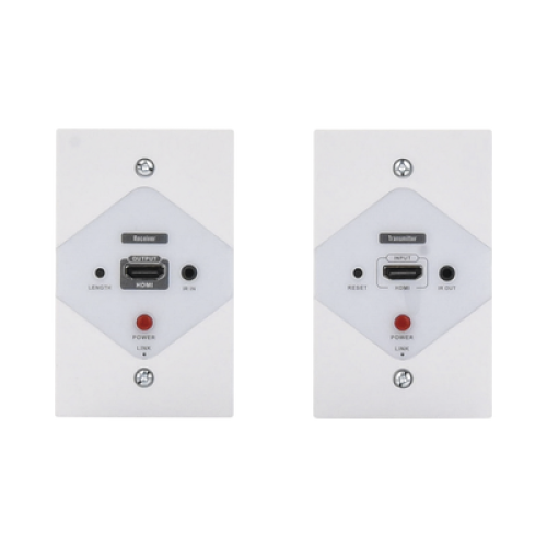 Kit Extensor HDMI en PLACAS DE PARED para distancias de 40 metros / Resolución 1080P @ 60 Hz / Cat 6/6A/ 7 / HDR/ Cero Latencia / Soporta Control Remoto / Placa de pared de 2.74 x 4.49” (tamaño estándar de EE.UU.).