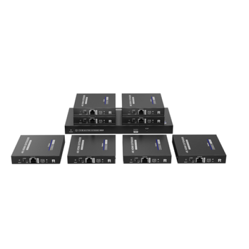 Kit Divisor y Extensor HDMI / Divide 1 Fuente HDMI a 8 Pantallas / Extiende la señal HDMI hasta 70 m / Resolución 4K @ 60 Hz/ Cat 6/6a/7 / IPCOLOR / CERO LATENCIA / Uso 24/7 / Puerto S/PDIF / EDID / RS232 / Salida Loop / Alimente solo el Tx 