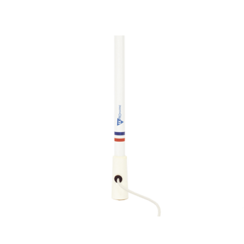 Antena Marina VHF / Fibra de Vidrio / 156-163 MHz / 6.5 dBi / Cable 4.5 m (14.8 ft) / PL-259 / Exterior IP67