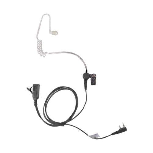 Micrófono - audífono de tubo acústico de grado médico transparente con conector de dos pines para KENWOOD y TXPRO