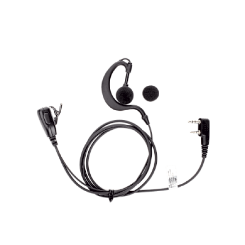 Micrófono - audífono de gancho ajustable al oído con conector de dos pines para KENWOOD Y TXPRO