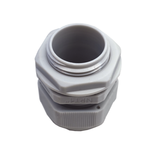Conector Plástico Blanco Tipo Glándula para Rosca NPT 1