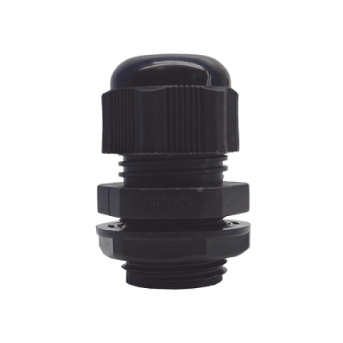 Conector Plástico Negro Tipo Glándula para Rosca NPT 1/2