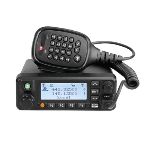 Radio Móvil Digital DMR Doble Banda VHF 136-174 MHz / UHF 400-480 MHz / 45W VHF / 35W UHF / DTMF / MIL-STD-810