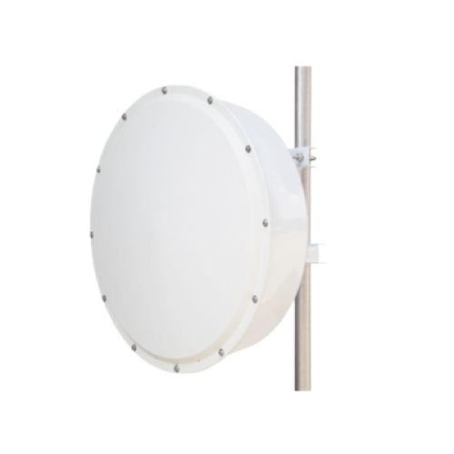 Antena direccional de alta resistencia, Ganancia 30 dBi, (4.9 -6.5 GHz), Plato hondo para mayor inmunidad al ruido, Conectores N-Hembra, Montaje y radomo incluido 