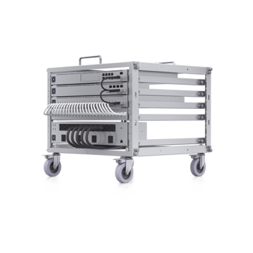 Rack Abierto 6U Compacto y Apilable sin Herramientas para Equipos UniFi, Ensamblaje Toolless, Ruedas con Seguro y Expansión a 12U con Kit de Apilado