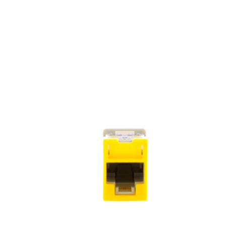 Jack Ultramax Cat5e, UTP, Montaje Híbrido en Placa de Pared (Plano y Angulado), Color Amarillo, Punch Down