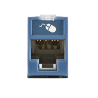 Jack Ultramax Cat5e, UTP, Montaje Híbrido en Placa de Pared (Plano y Angulado), Color Azul, Punch Down