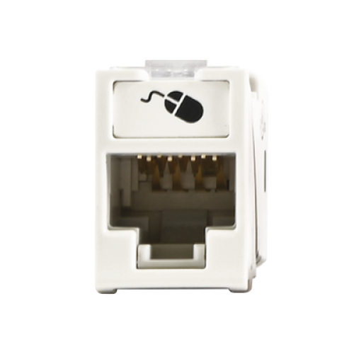 Jack Ultramax Cat6, UTP, Montaje Híbrido en Placa de Pared (Plano y Angulado), Color Blanco, Punch Down