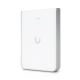 Access Point UniFi U6 In Wall/Montaje p/pared, WIFI 6 2.4 Y 5 Ghz, hasta 5.3 Gbps, 1 pto PoE In, 4 ptos secundarios (1 PoE Out)