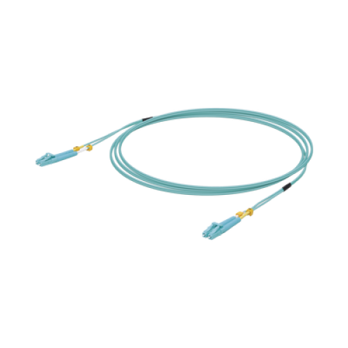 Jumper de Fibra Óptica Multimodo LC-LC Duplex 10 G, 50/125 OM3, Color Aqua, 3 Metros (9.84 Pies)