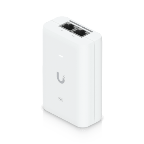 Adaptador PoE+ 2.5G / hasta 30 W / 48V 0.65A / (2) Puertos RJ45 MultiGigabit 2.5G / Salida PoE+ / LED Indicador / Ideal para APs UniFi WiFi 7 / / Protección contra Sobretensiones