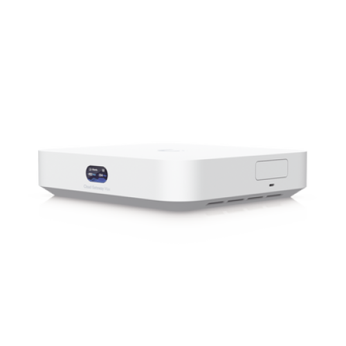 UCG Max Cloud Gateway de 2.5 GbE Compacto con Soporte para hasta 30 Dispositivos UniFi, 300+ Clientes, Enrutamiento IPS de 2.3 Gbps y Almacenamiento 512 GB de Memoria Interna UCG Max Cloud Gateway de 2.5 GbE Compacto con Soporte para hasta 30 Dispositivos UniFi, 300+ Clientes, Enrutamiento IPS de 2.3 Gbps y Almacenamiento 512 GB de Memoria Interna