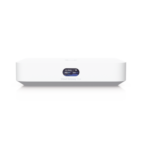 UCG Max Cloud Gateway de 2.5 GbE Compacto con Soporte para hasta 30 Dispositivos UniFi, 300+ Clientes, Enrutamiento IPS de 2.3 Gbps y Almacenamiento 512 GB de Memoria Interna UCG Max Cloud Gateway de 2.5 GbE Compacto con Soporte para hasta 30 Dispositivos UniFi, 300+ Clientes, Enrutamiento IPS de 2.3 Gbps y Almacenamiento 512 GB de Memoria Interna