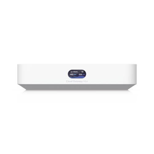 UCG Max Cloud Gateway de 2.5 GbE Compacto con Soporte para hasta 30 Dispositivos UniFi, 300+ Clientes, Enrutamiento IPS de 2.3 Gbps y Almacenamiento 512 GB de Memoria Interna UCG Max Cloud Gateway de 2.5 GbE Compacto con Soporte para hasta 30 Dispositivos UniFi, 300+ Clientes, Enrutamiento IPS de 2.3 Gbps y Almacenamiento 512 GB de Memoria Interna