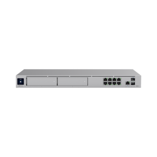 UniFi Dream Machine Pro Max – Cloud Gateway Empresarial con Soporte para 150 Dispositivos y 2000 Clientes, 5 Gbps de Ruteo con IDS/IPS, 2 Bahías para HDD 3.5”, SSD Interno de 128 GB, Failover, Balanceo de Carga y VPN/SD-WAN