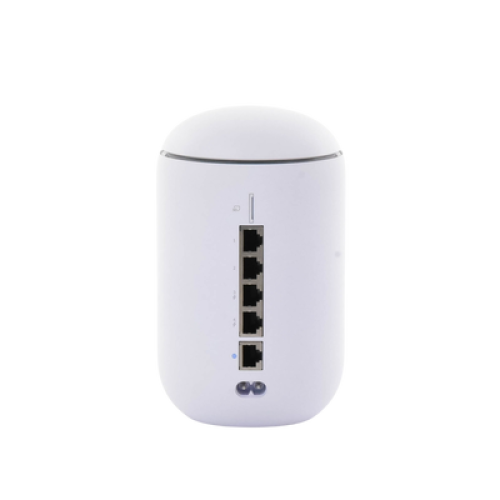 UniFi Dream Router con WiFi 6, 4 puertos LAN Gigabit de los cuales 2 son POE 802.3af. Aplicaciones UniFi Network, Protect y Access pre-instaladas. Pantalla LCD