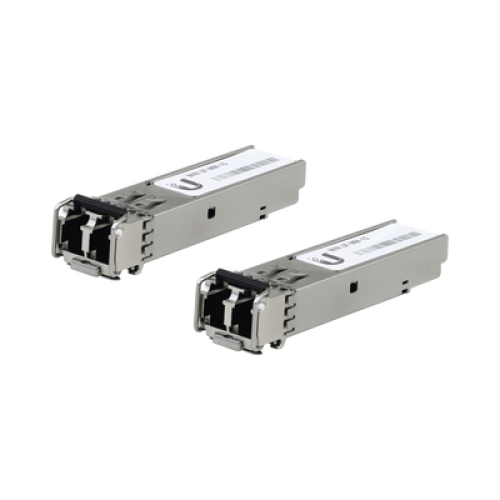 UFiber Módulo SFP, transceptor MiniGibic MultiModo 1.25 Gbps, distancia 550m, conectores LC, paquete de 2 piezas